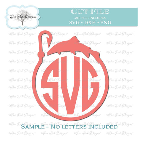 Download Fish Hook Circle Monogram Frame So Fontsy