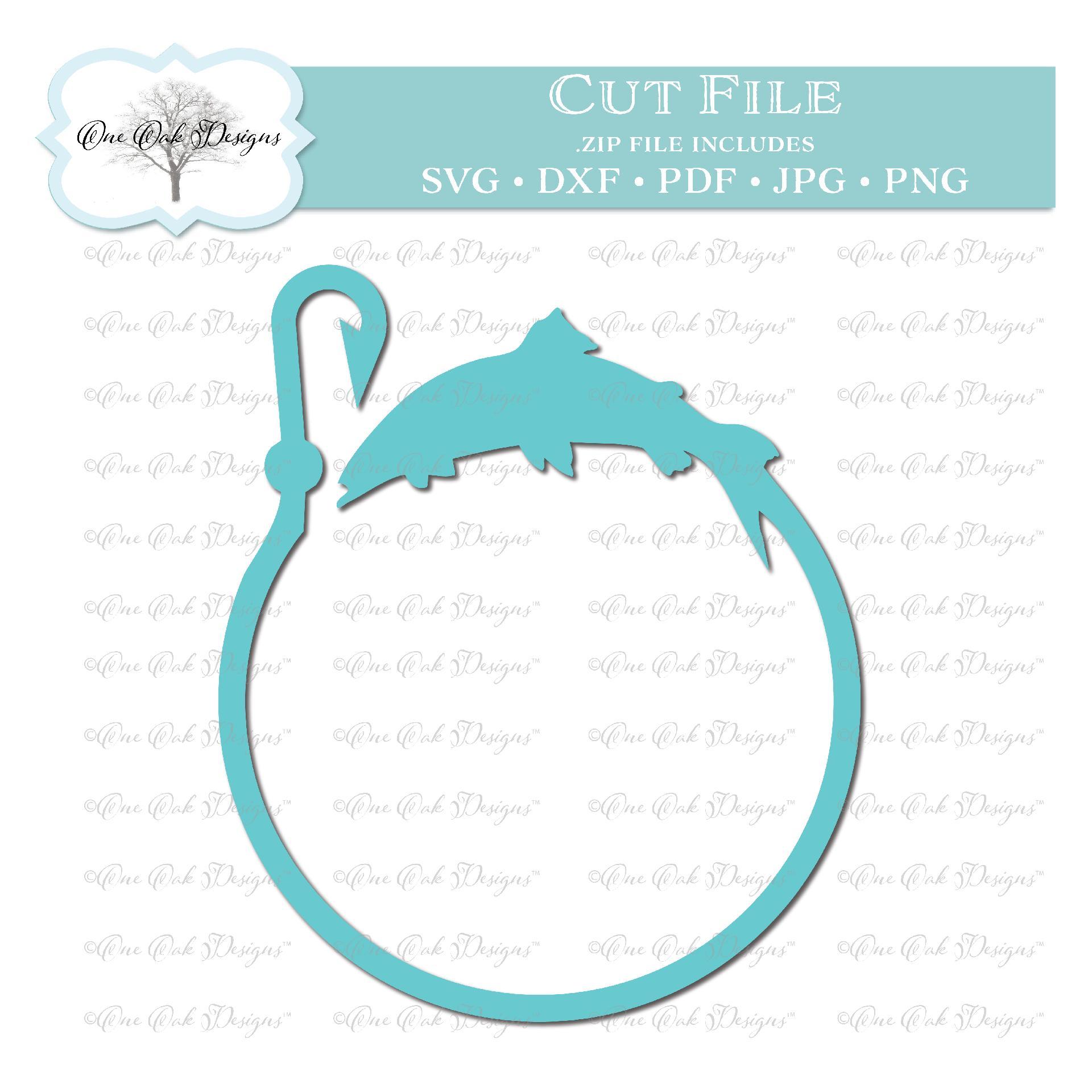 Download Fish Hook Circle Monogram Frame So Fontsy