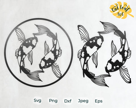 Download Fish Svg Dxf Files For Plasma Koi Fish Zodiac Svg Japanese Svg Pond Svg Lake Svg Yin Yang Svg Cnc Files For Wood Laser Cut File So Fontsy