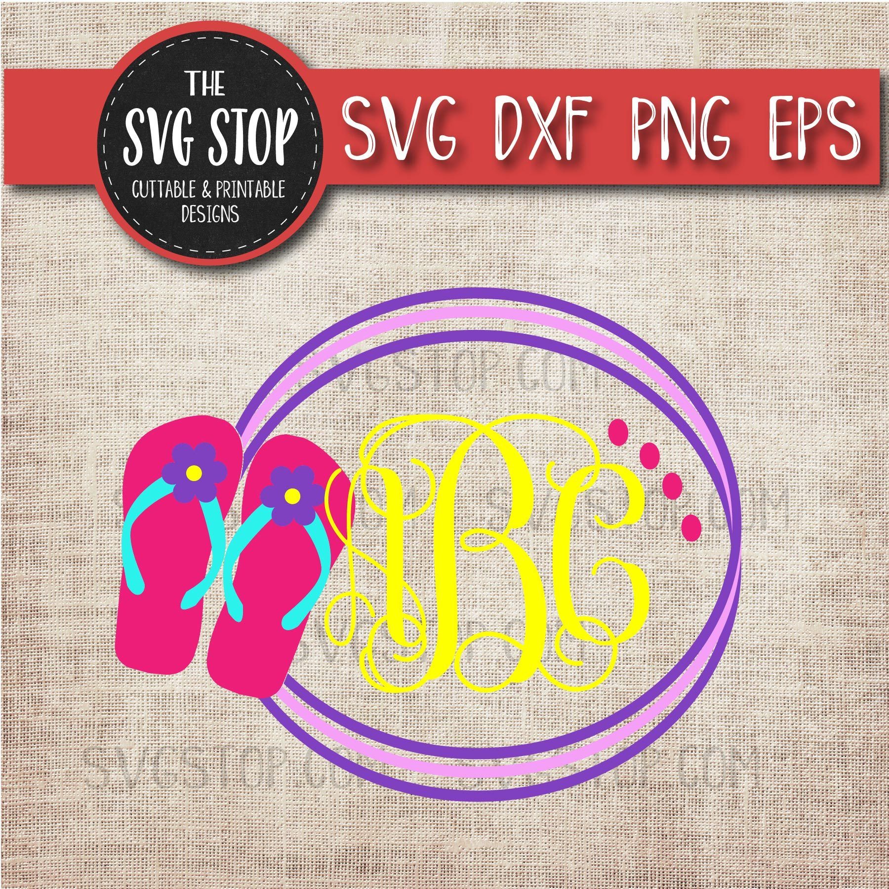 Download Flip Flop Monogram Frame Summer Svg So Fontsy