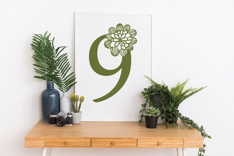 Download Floral Alphabet Svg Monogram Set 0 To 9 Floral Numbers Set Svg So Fontsy