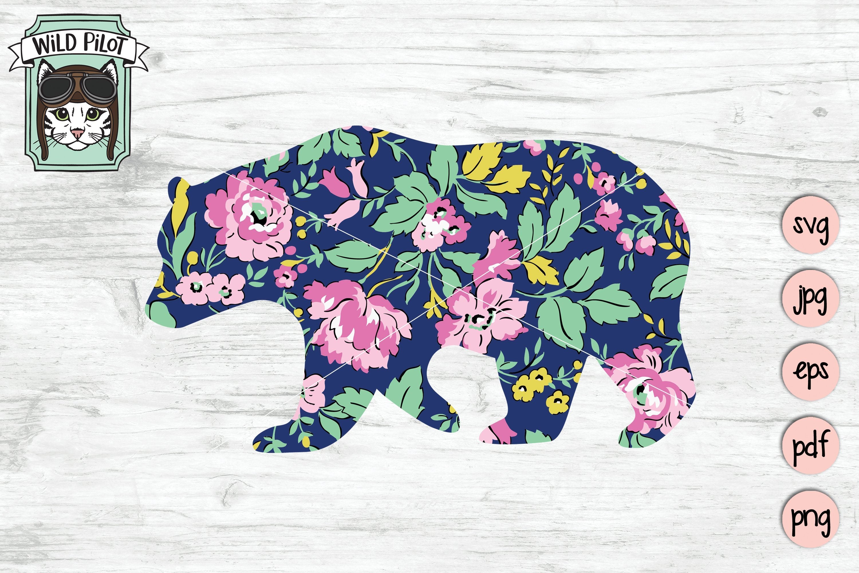 Download Floral Bear Silhouette So Fontsy