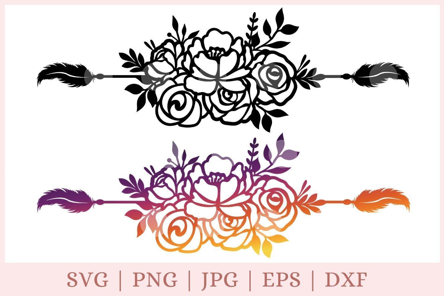 Download Floral Boarder Svg Divider Svg Feather Svg So Fontsy