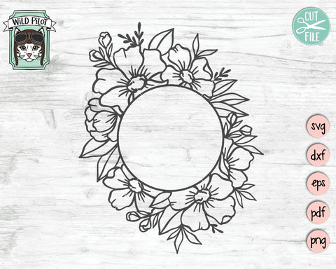 Download Floral Circle Frame So Fontsy