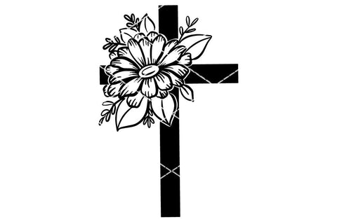 Download Floral Cross With Daisies So Fontsy