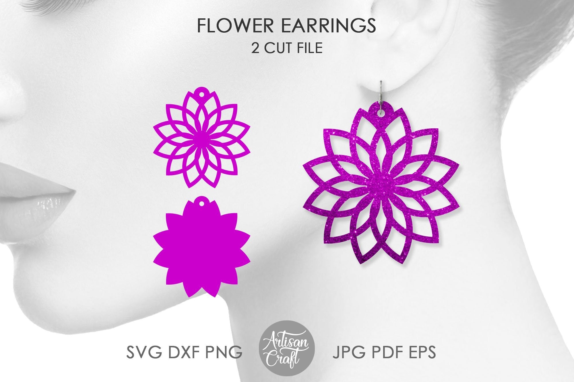 Free Free Sunflower Earring Svg SVG PNG EPS DXF File
