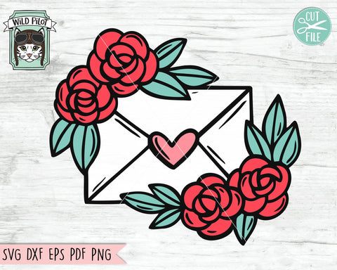 Download Valentines Day Floral Envelope Svg Cut File So Fontsy