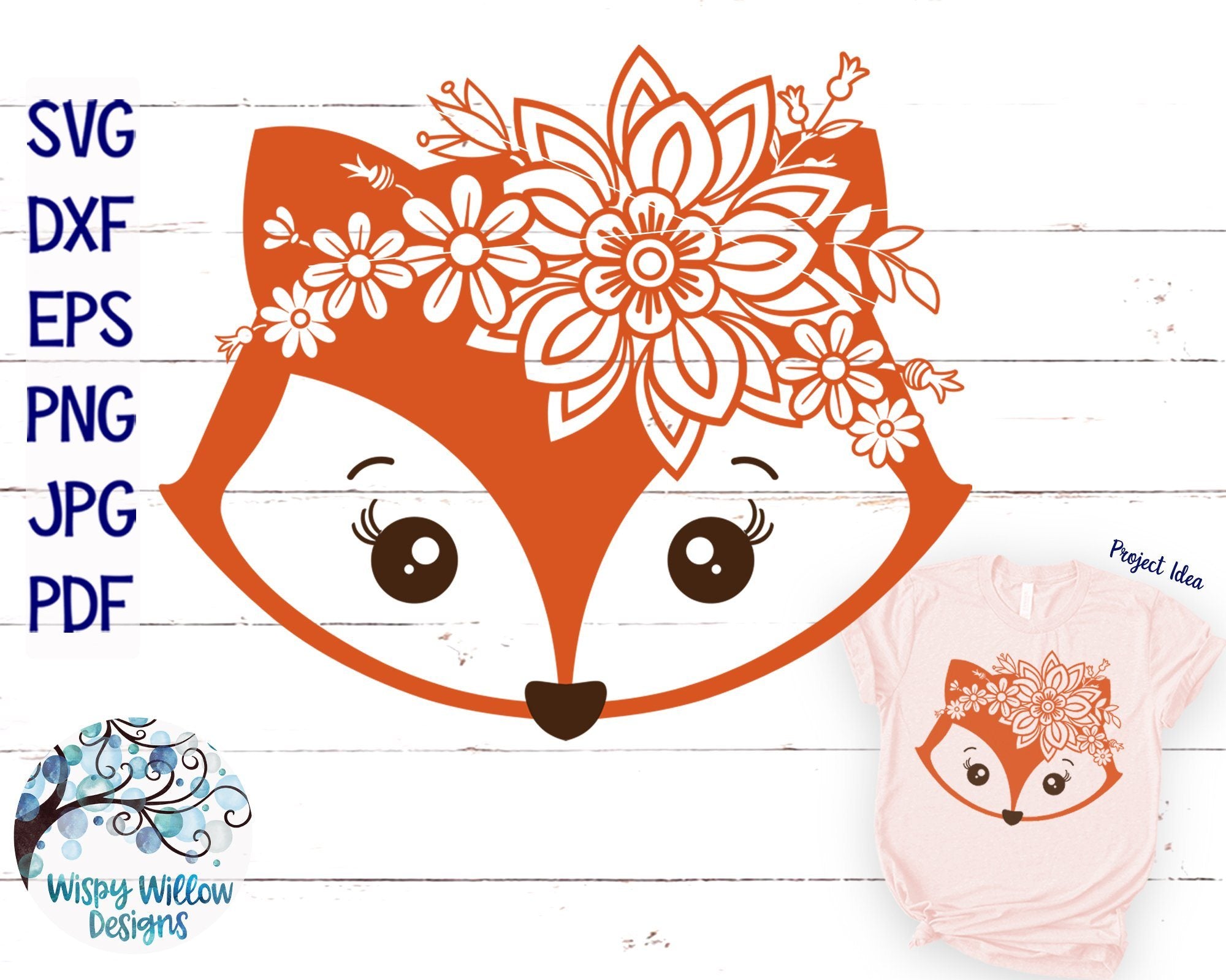 Download Floral Fox Svg Cut File Girly Fox With Flowers Svg So Fontsy