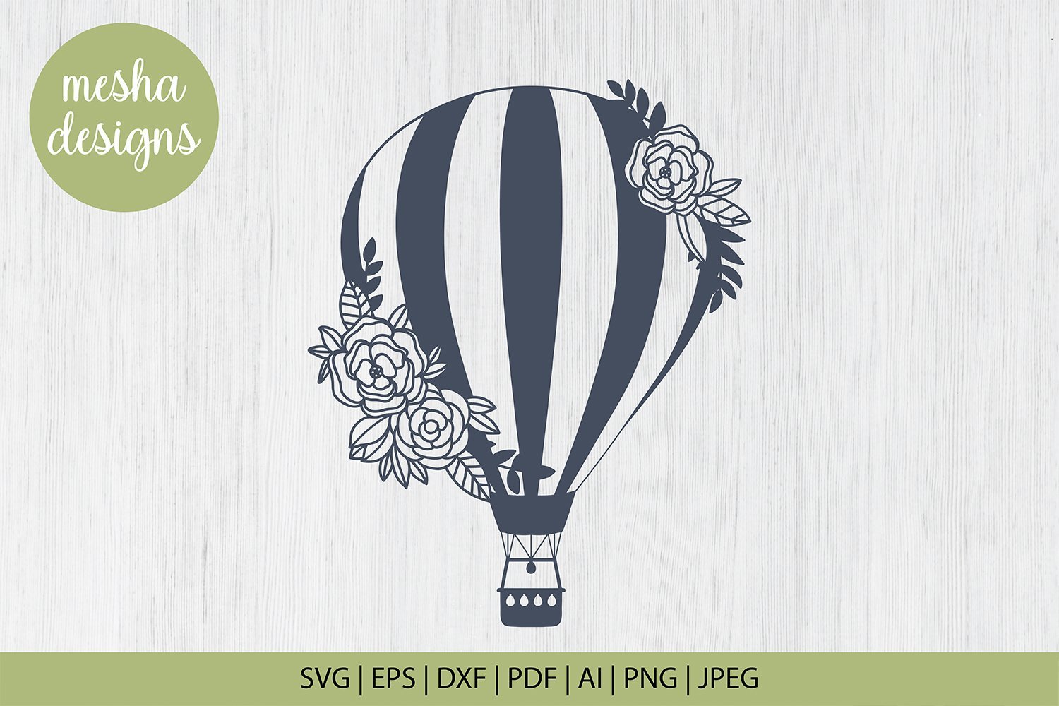 Download Floral Hot Air Balloon Svg Cut File So Fontsy
