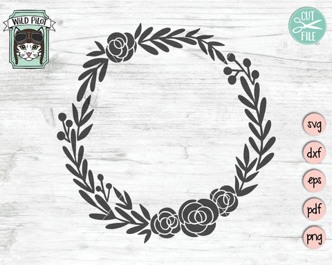 Download Floral Monogram Wreath Frame Svg Cut File So Fontsy