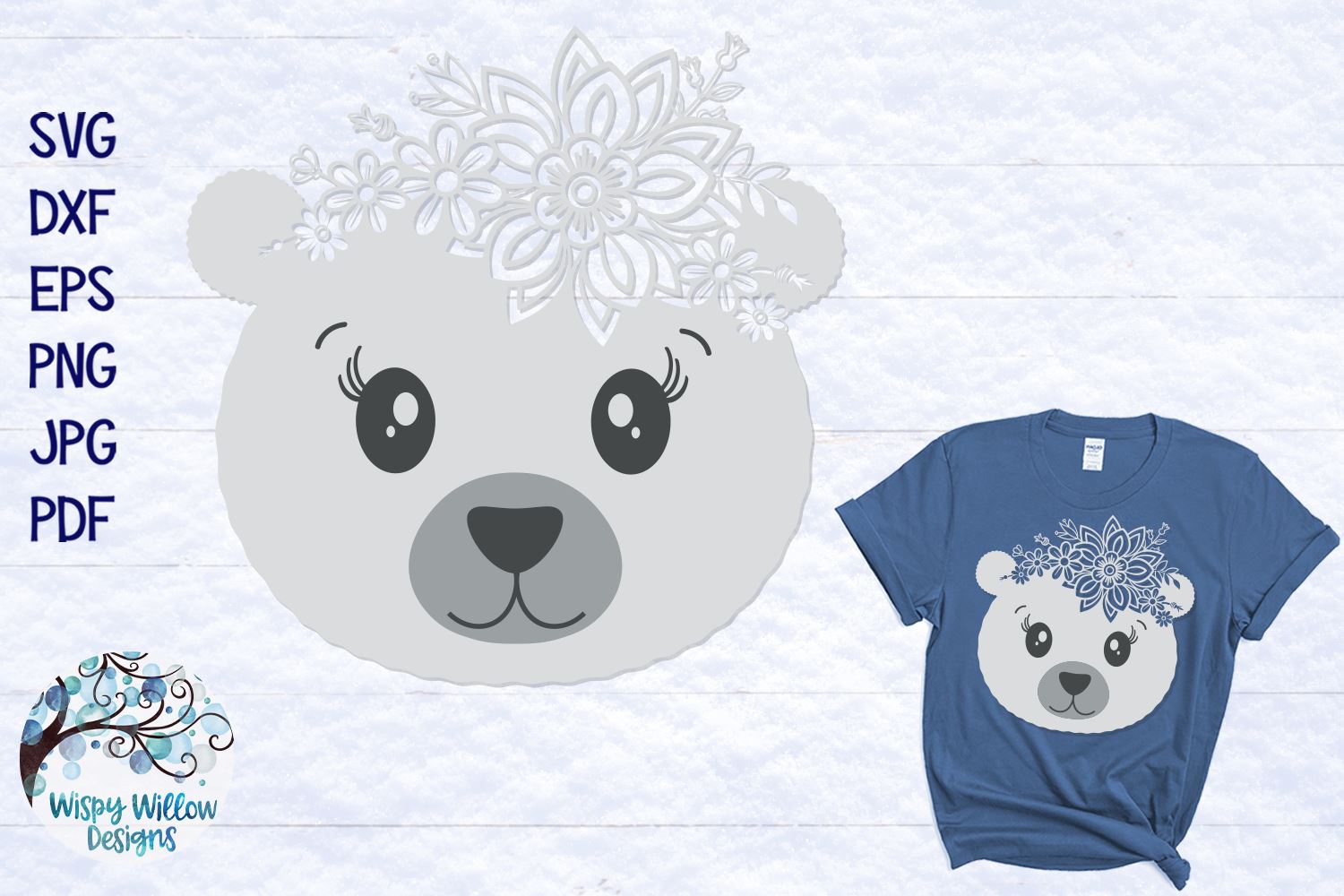 Download Floral Polar Bear Svg So Fontsy