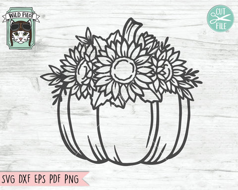 Pumpkin With Flowers Svg Cut File So Fontsy