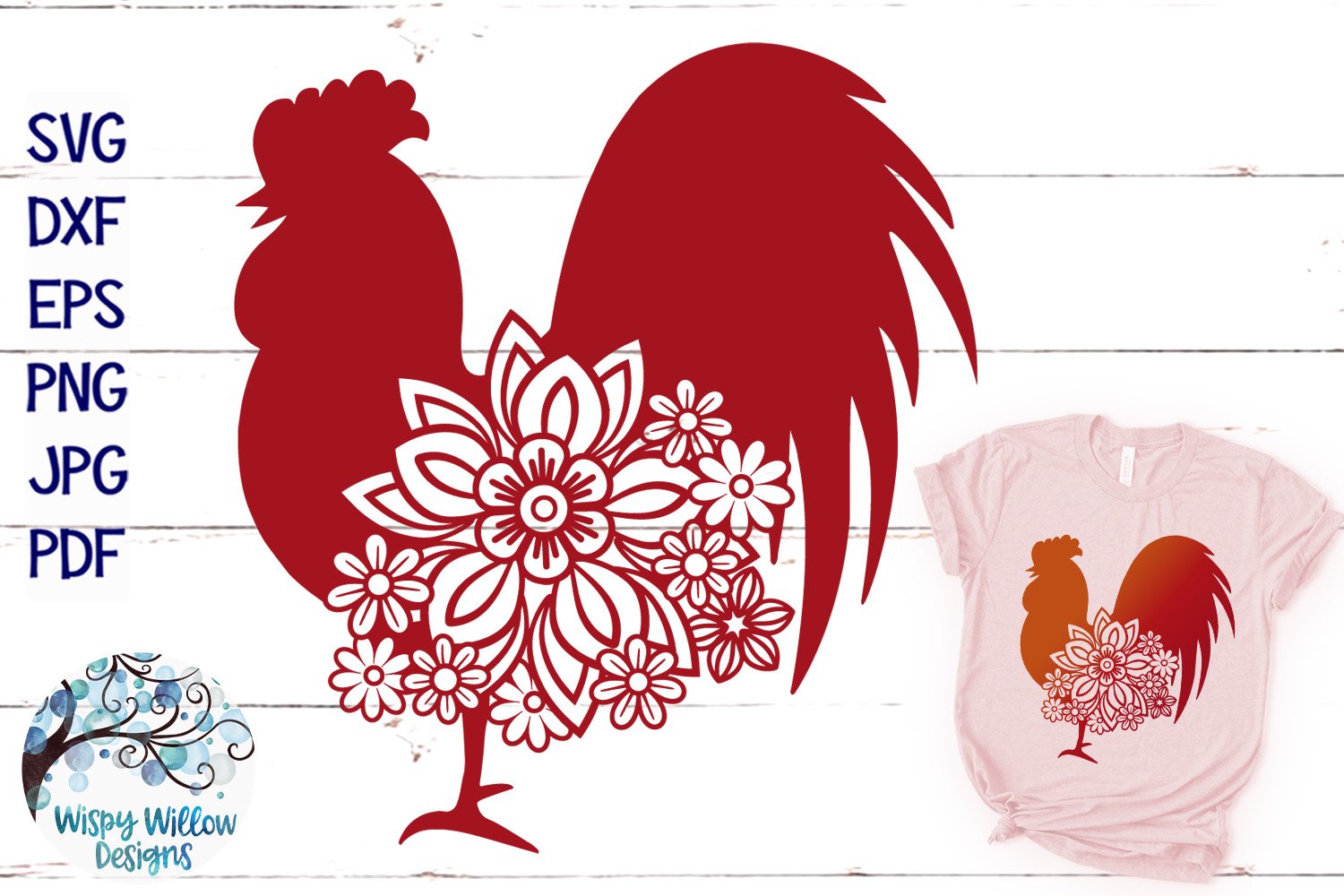 Download Floral Rooster Svg So Fontsy