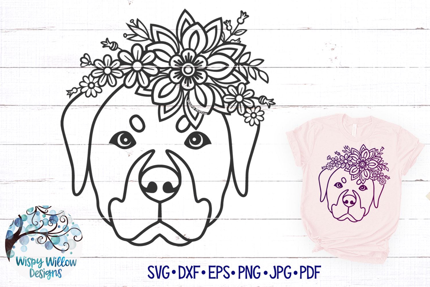 Download Floral Rottweiler Dog Svg So Fontsy