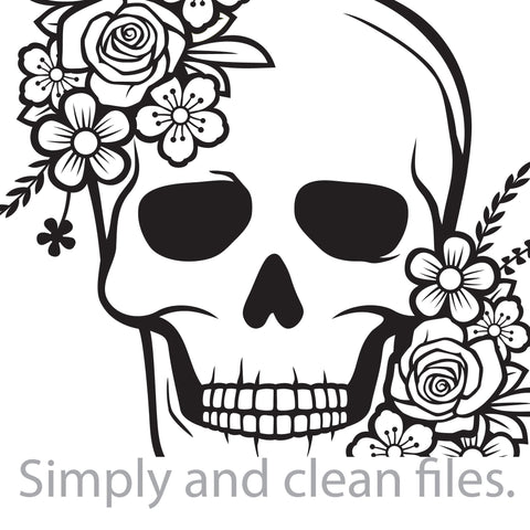 Download Floral Skull Cut Files For Cricut Clip Art Eps Svg Pdf Png Dxf Jpeg So Fontsy