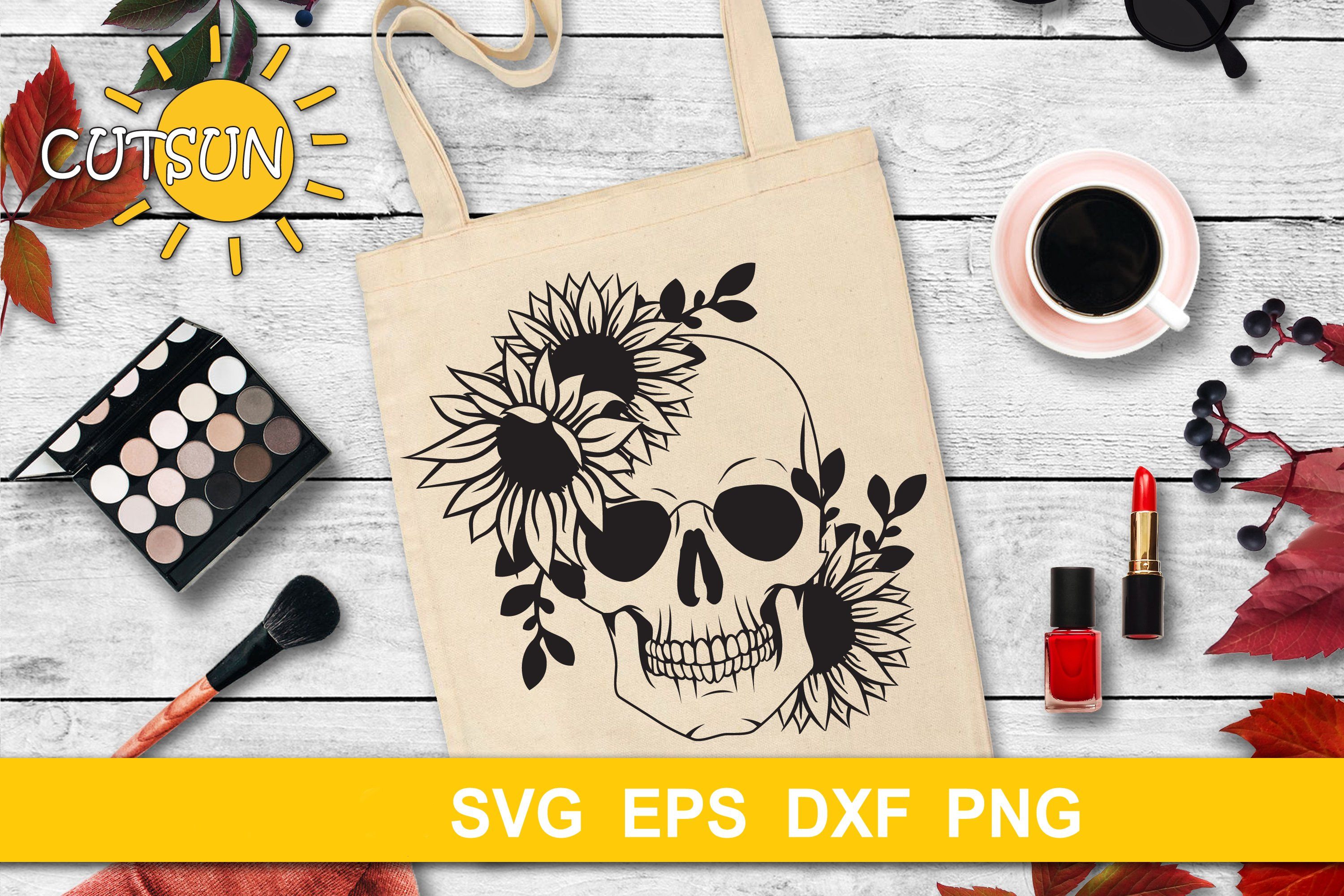 Download Floral Skull With Sunflowers Svg Halloween Svg So Fontsy