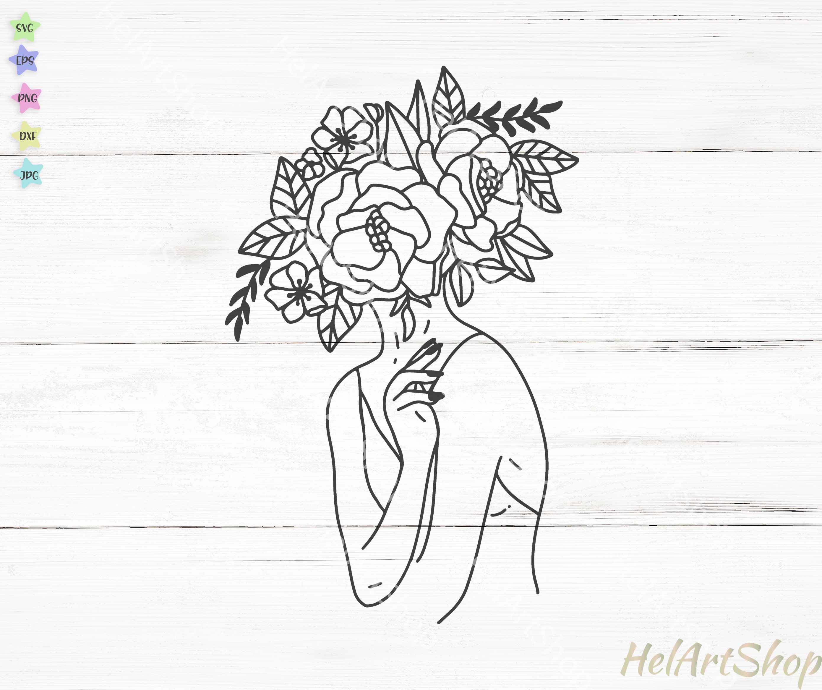 Floral Woman Svg So Fontsy