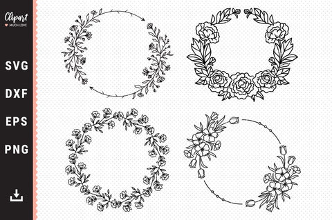 Download Floral Wreath Svg Bundle Laurel Wreath Svg Dxf Wedding Wreath Cut File So Fontsy