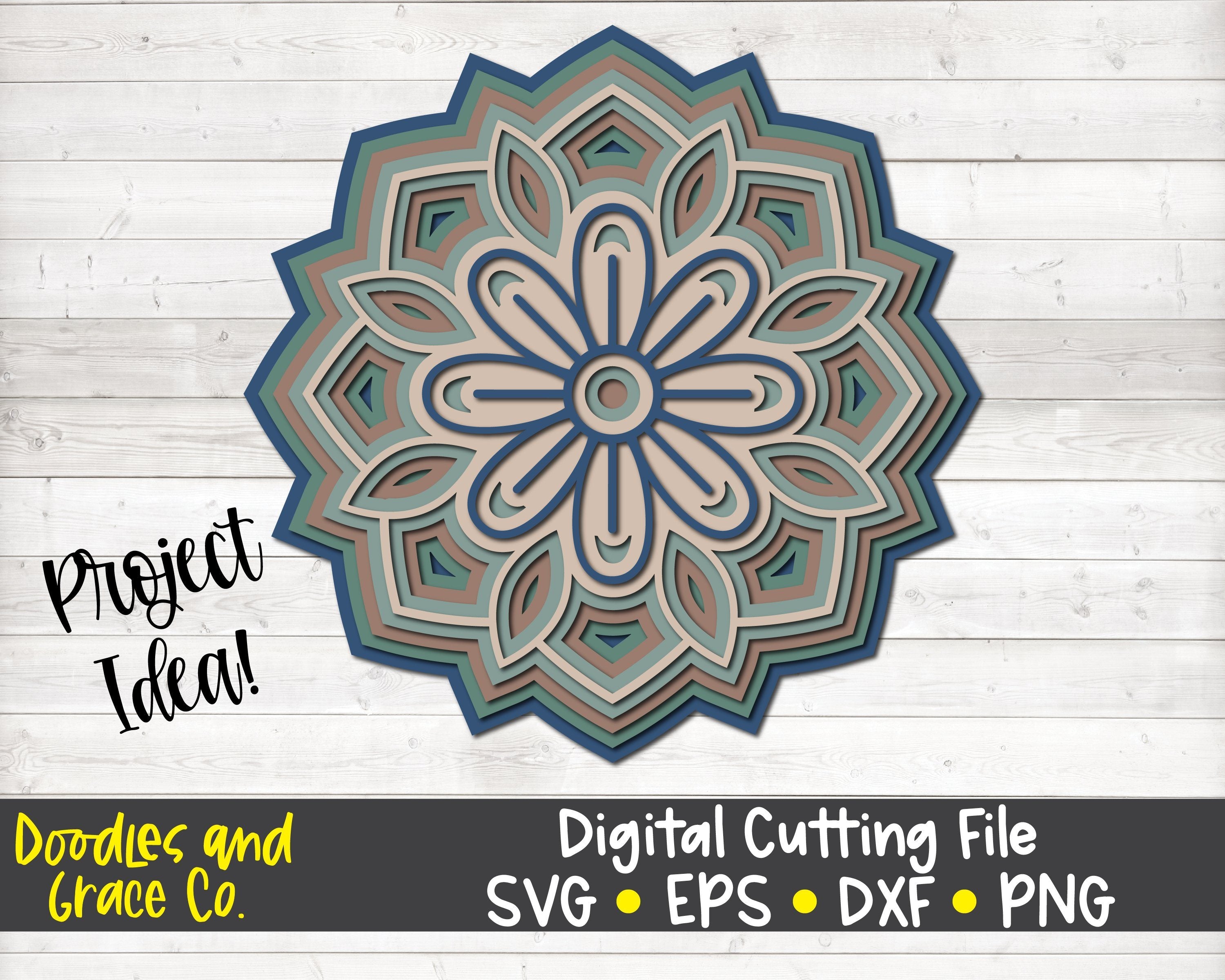 Download Clip Art Art Collectibles 3d Layered Peony Split Mandala 5 Layers