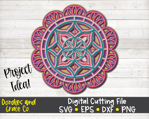 Download Flower 3d Layered Mandala Svg So Fontsy