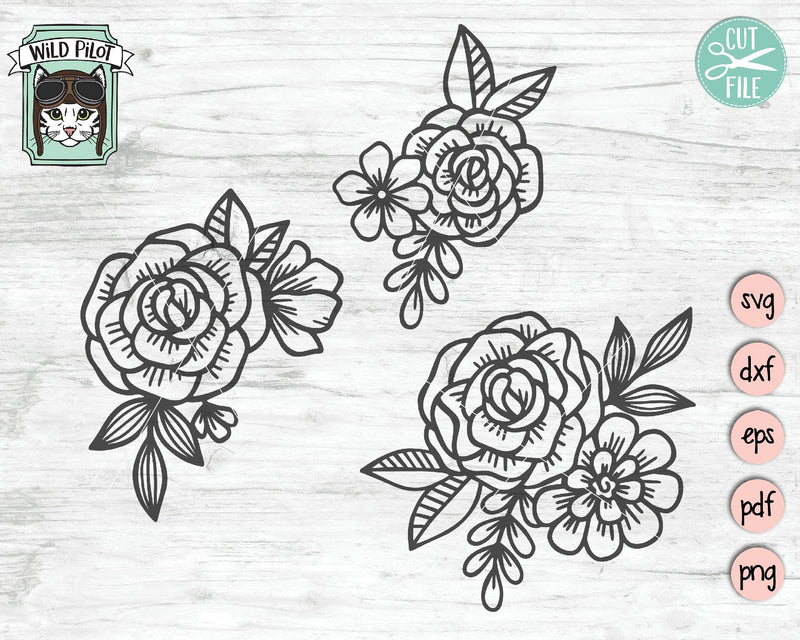 Flower Bouquets SVG Cut File - So Fontsy