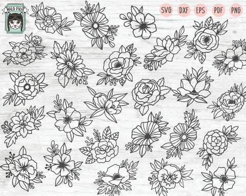 Download Flower Bundle 50 Svg Cut Files So Fontsy