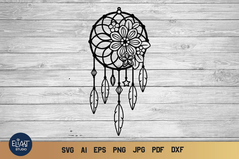 Flower Dreamer Svg Boho Dream Catcher Svg Summer Dreamcatcher Svg So Fontsy