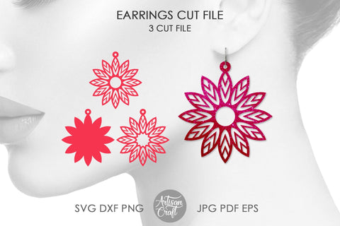 Download Flower Earrings Svg Laser Cut Jewelry So Fontsy