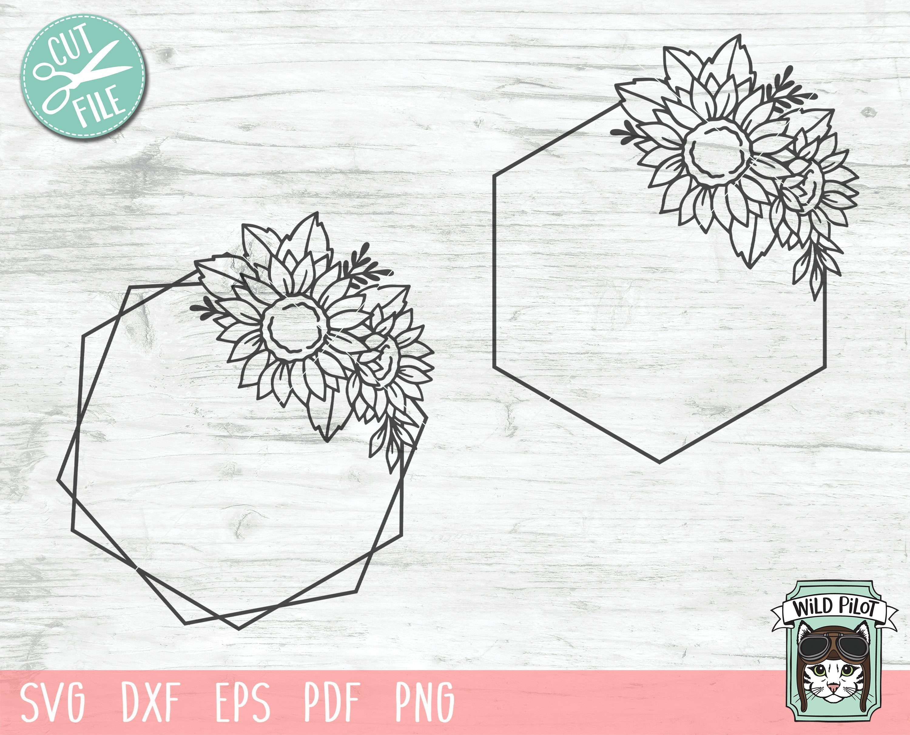 Download Hexagon Flower Monogram Frame Svg Cut File So Fontsy