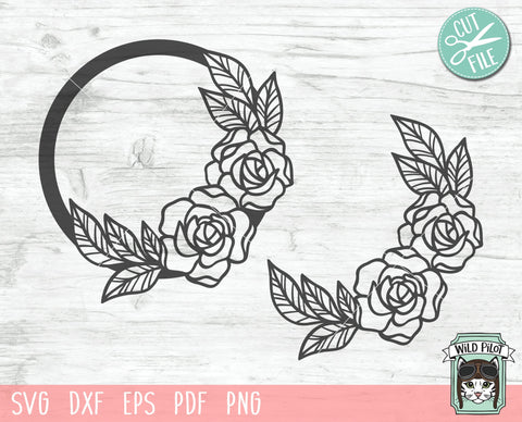 Download Flower Monogram Wreath Frame Svg Cut File So Fontsy