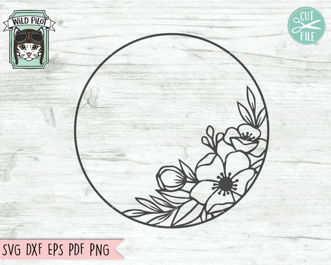 Download Circle Flower Monogram Frame Svg Cut File So Fontsy