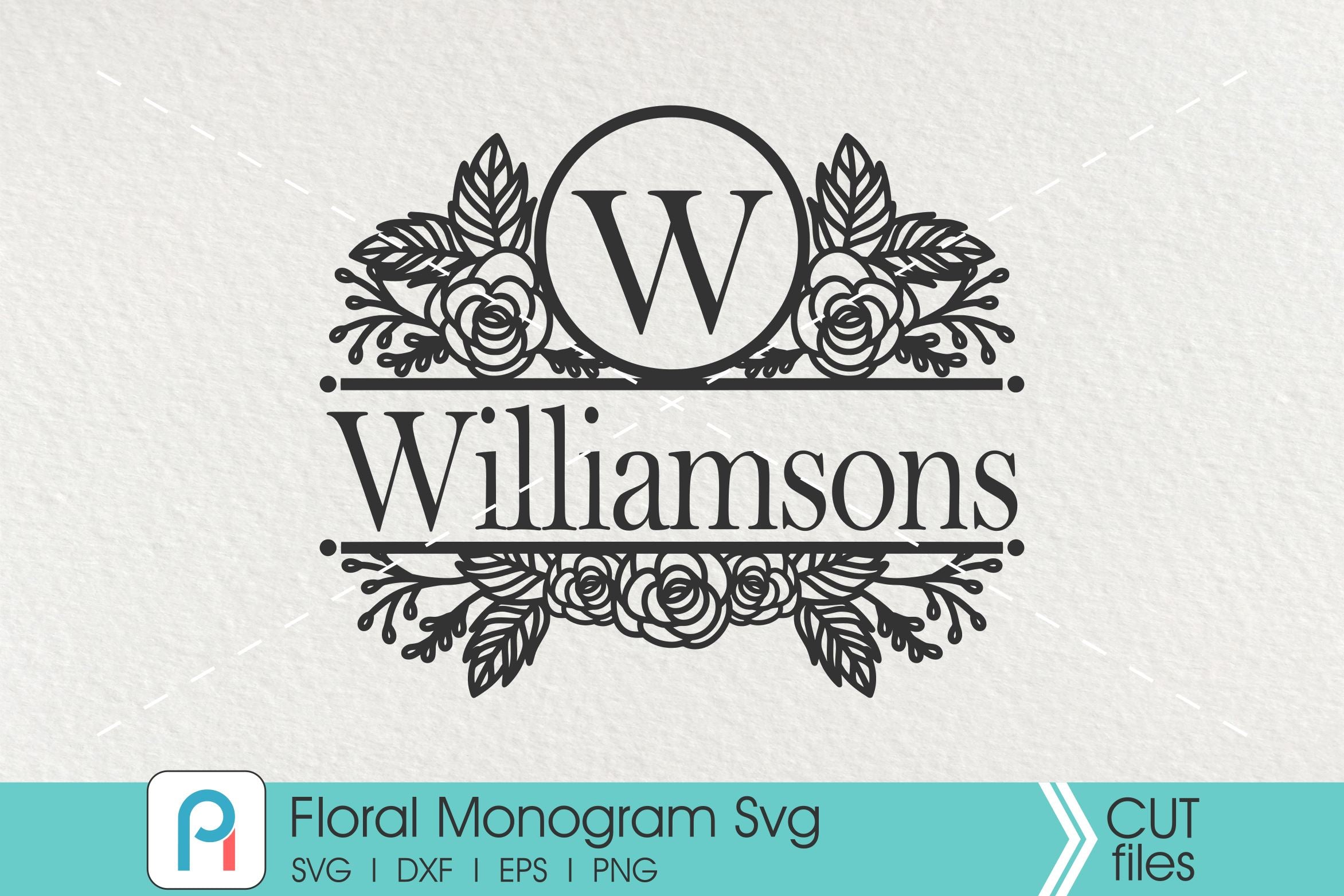 Download Flower Monogram Svg Floral Split Monogram Svg Flower Svg So Fontsy