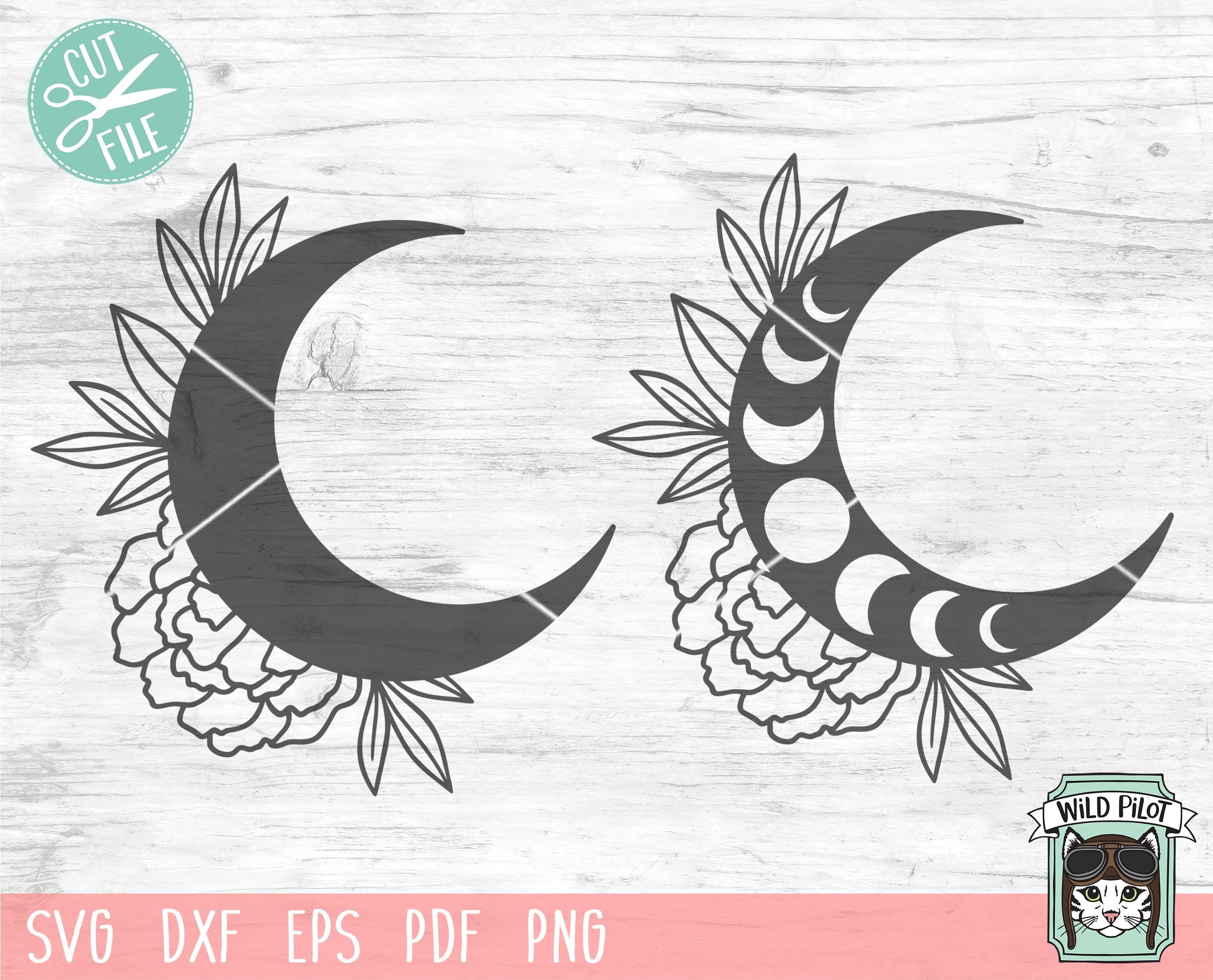 Download Flower Moon Svg File Floral Moon Svg Moon Phases Svg Cut File Moon Cut File Mystical Svg Witchy Svg Just A Phase Svg Moon Child Svg So Fontsy