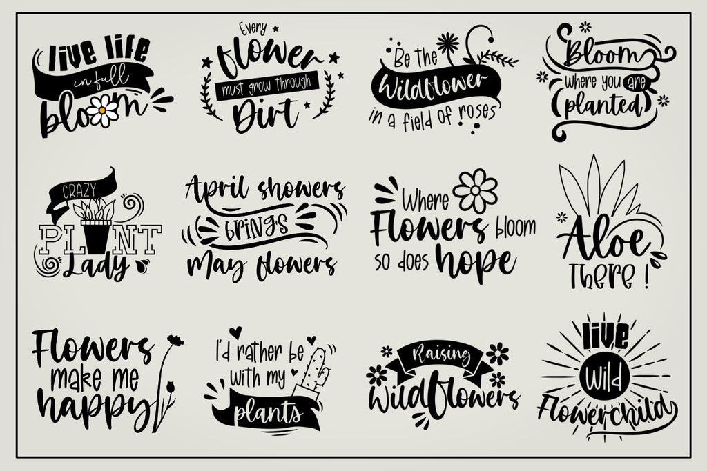 Flower quotes bundle - So Fontsy