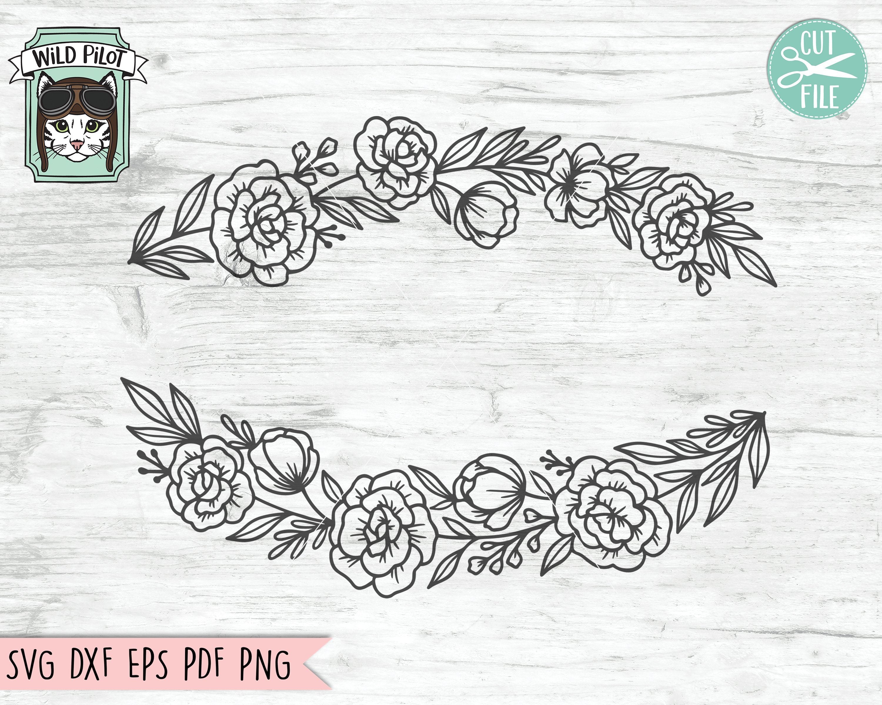 Free Free 247 Wreath Silhouette Flower Border Svg SVG PNG EPS DXF File