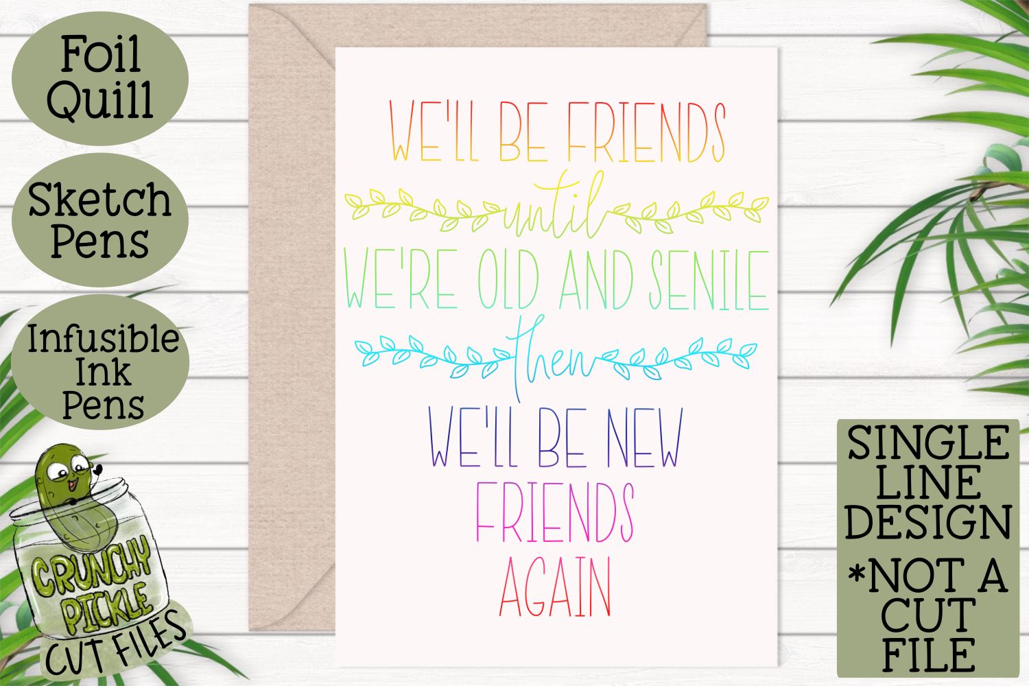 Download Foil Quill Single Line Sketch Old And Senile Friends So Fontsy