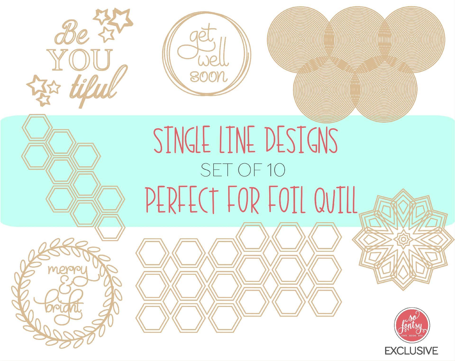 Download Free Foil Quill Design Set Of 10 So Fontsy