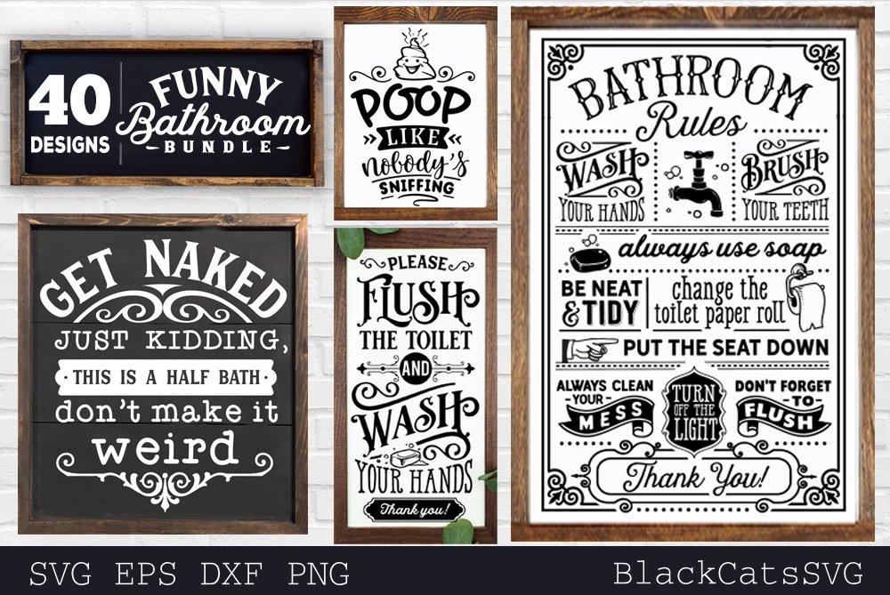 Download Funny Bathroom Bundle SVG 40 designs vol 1 - So Fontsy