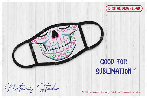 Download Funny Sugar Skull Design For Protective Face Mask Svg Funny Cartoon Style So Fontsy