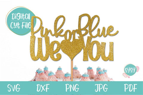 Download Gender Reveal Svg Pink Or Blue Cake Topper Baby Shower So Fontsy