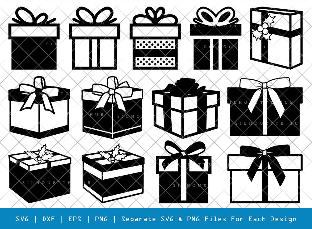 Gift Box SVG Cut Files | Gift Box Silhouette | Birthday Gift Svg ...