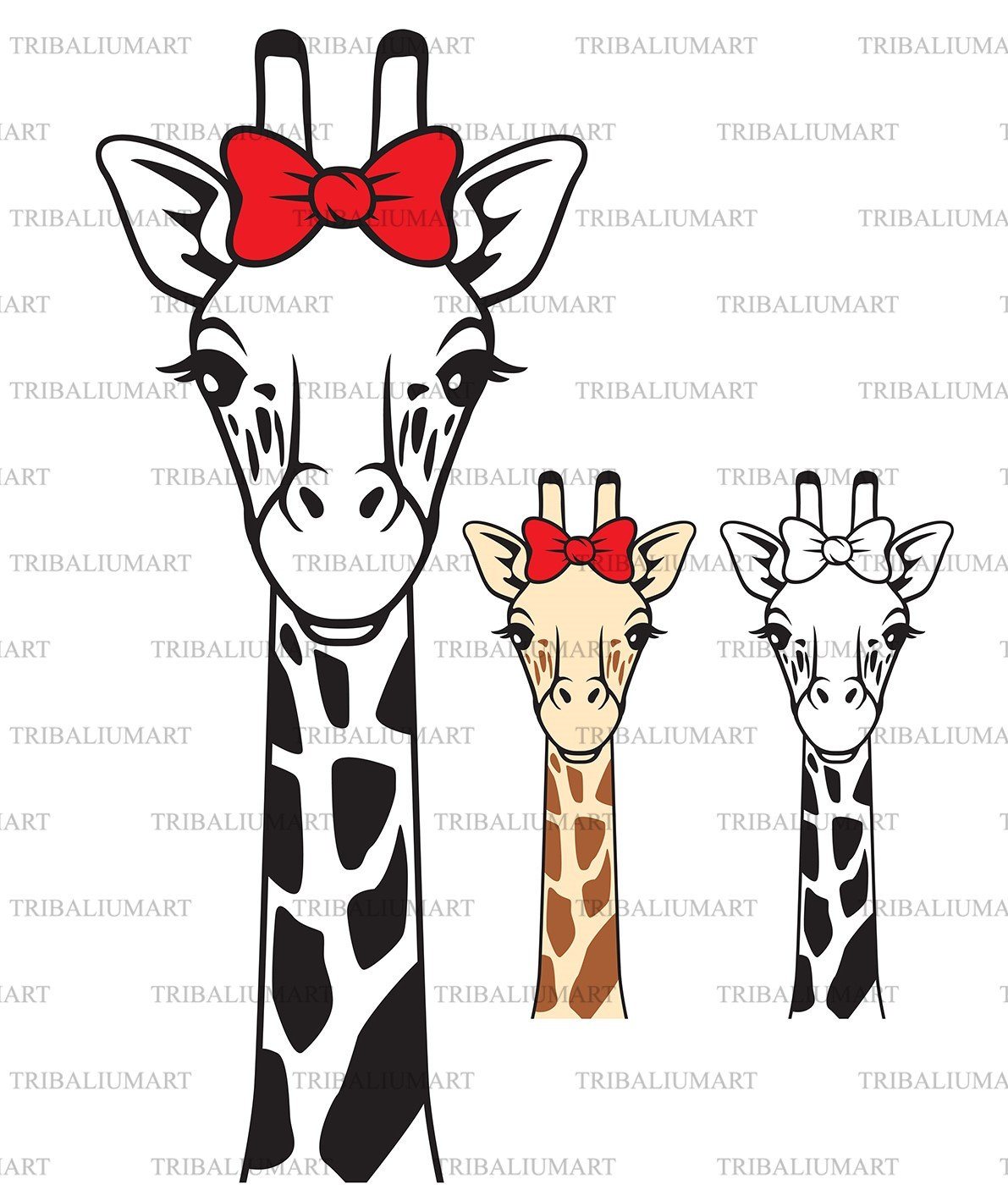 Download Giraffe Head With Bow Cut Files For Cricut Clip Art Silhouette Eps Svg Pdf Png Dxf Jpeg So Fontsy