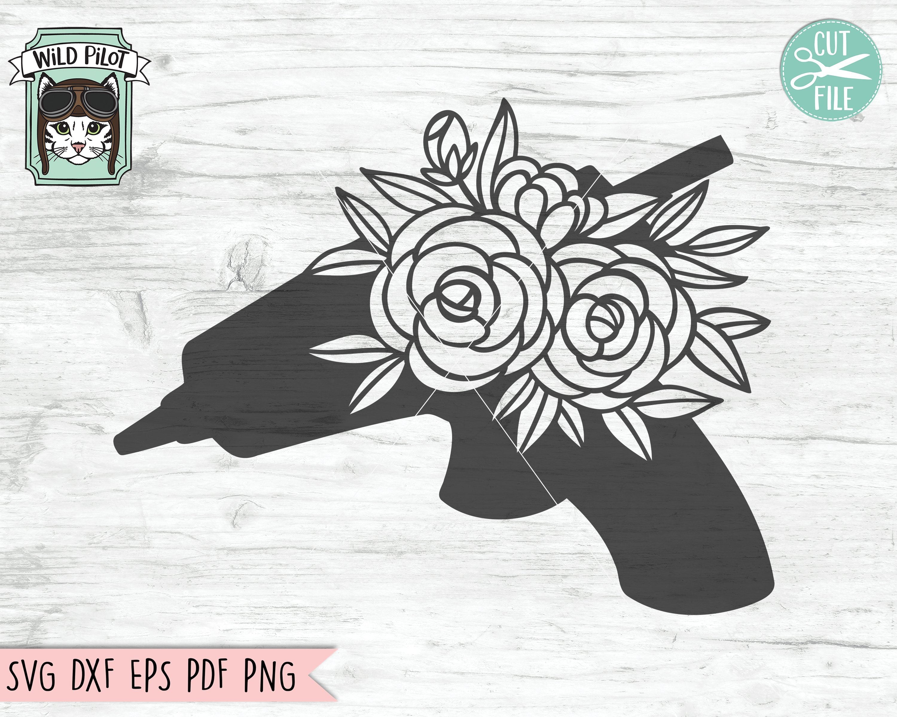 Download Glue Gun With Flowers Svg Cut File So Fontsy