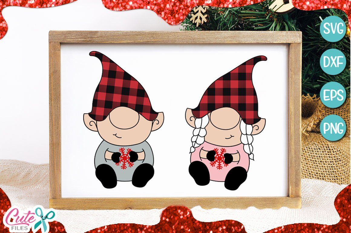 Download Gnome Couple Baby Christmas Svg For Crafter So Fontsy