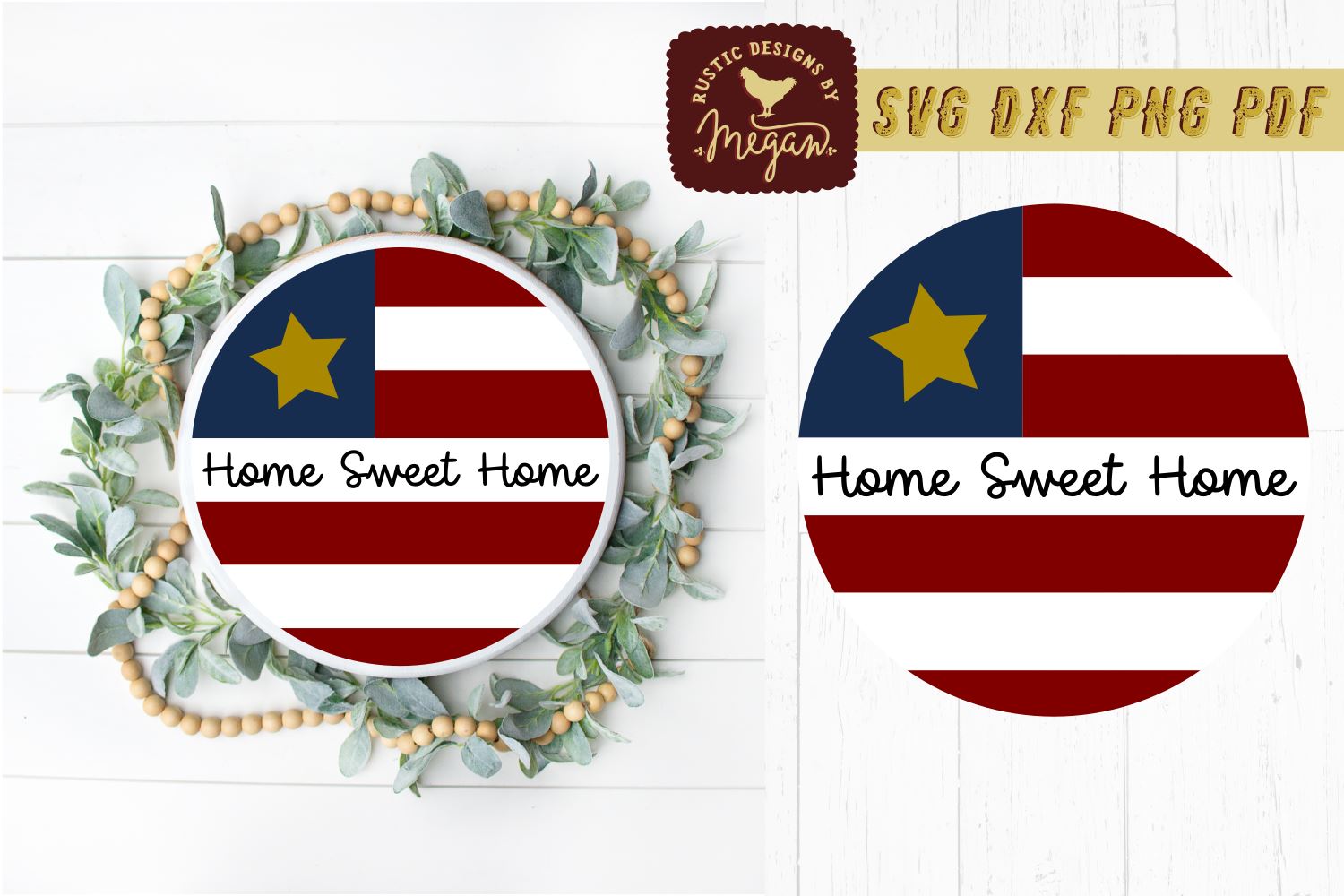 Download God Bless American Rustic Round American Flag Svg Dxf So Fontsy