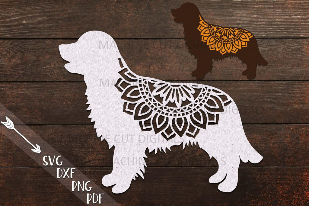 Download Golden Retriever Layered Mandala Dog sign svg dxf cut out ...