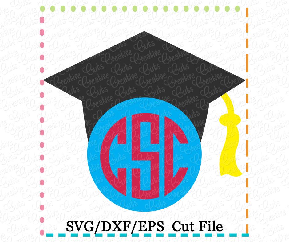 Download Graduation Cap Monogram Cut File So Fontsy