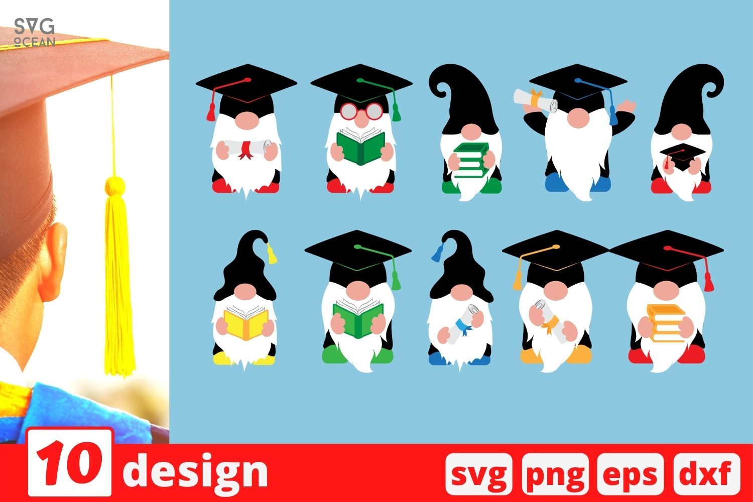 Download Graduation Gnome Svg Bundle So Fontsy