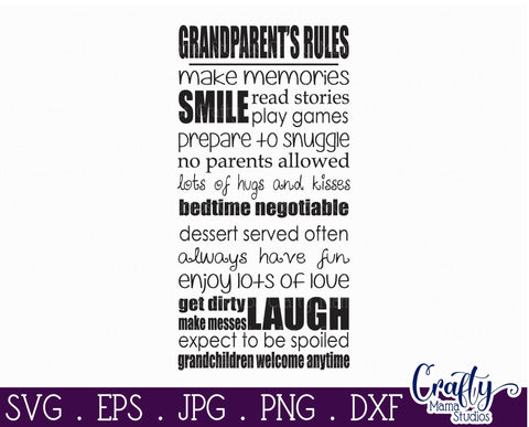 Download Grandparent S Rules Svg Grandma Svg Grandpa Svg Grand Kids So Fontsy