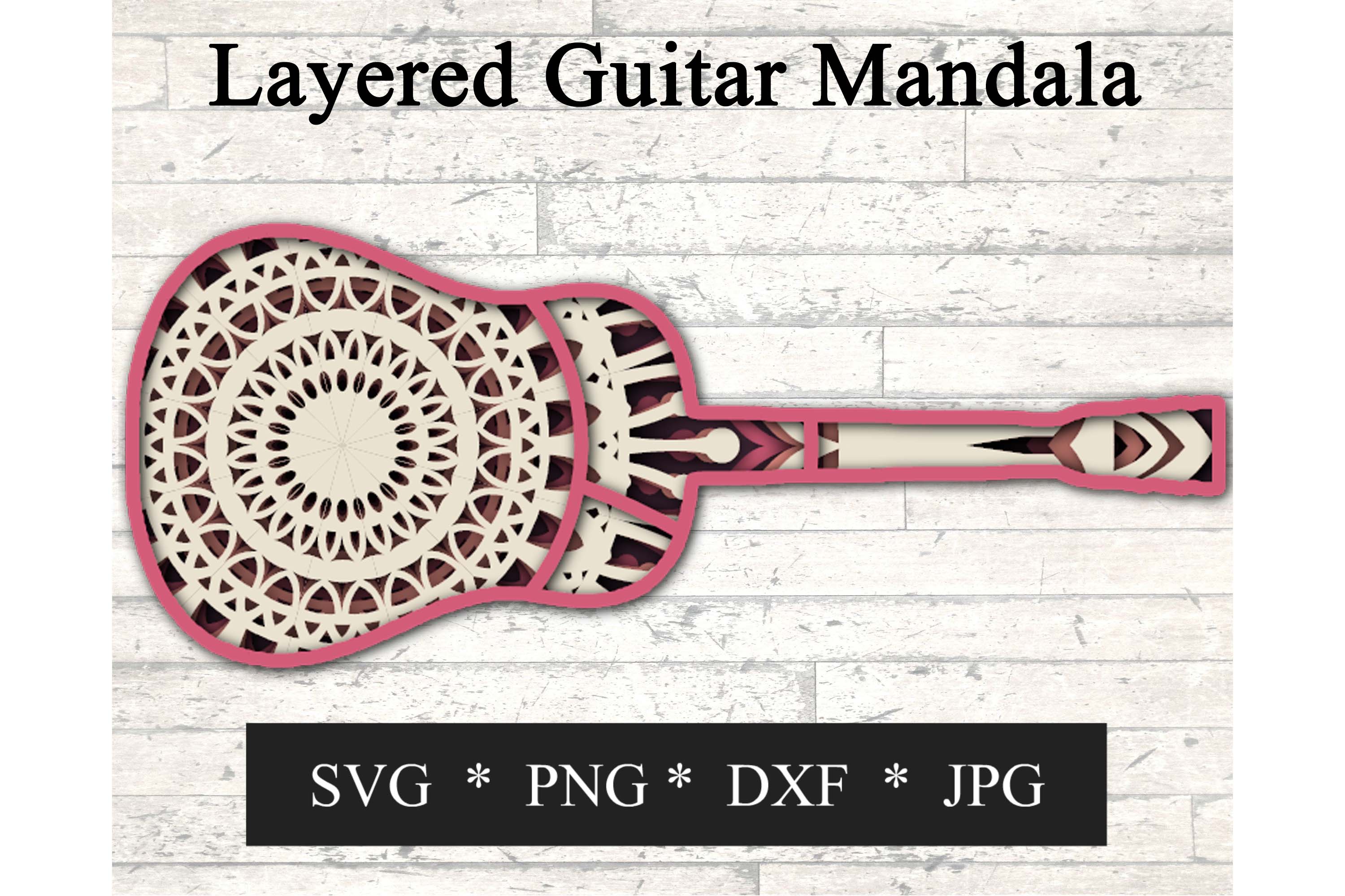 Download Guitar Mandala Layered Svg File For Cricut Or Silhouette So Fontsy